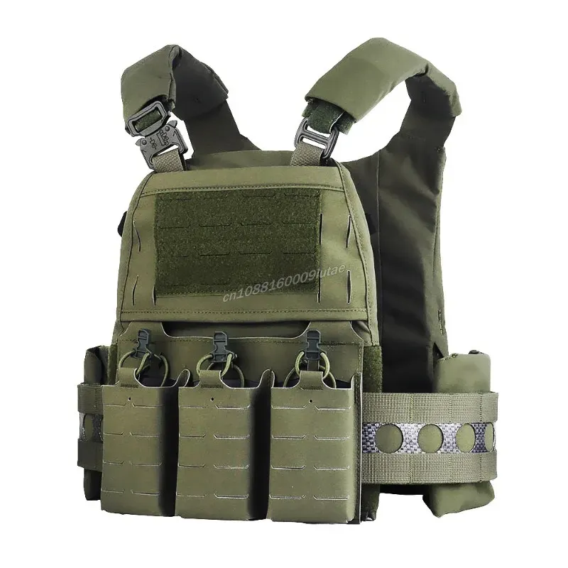 Heavy Duty Gilet tactique modulaire avec porte-plaques et poche threefold pour airsoft et chasse