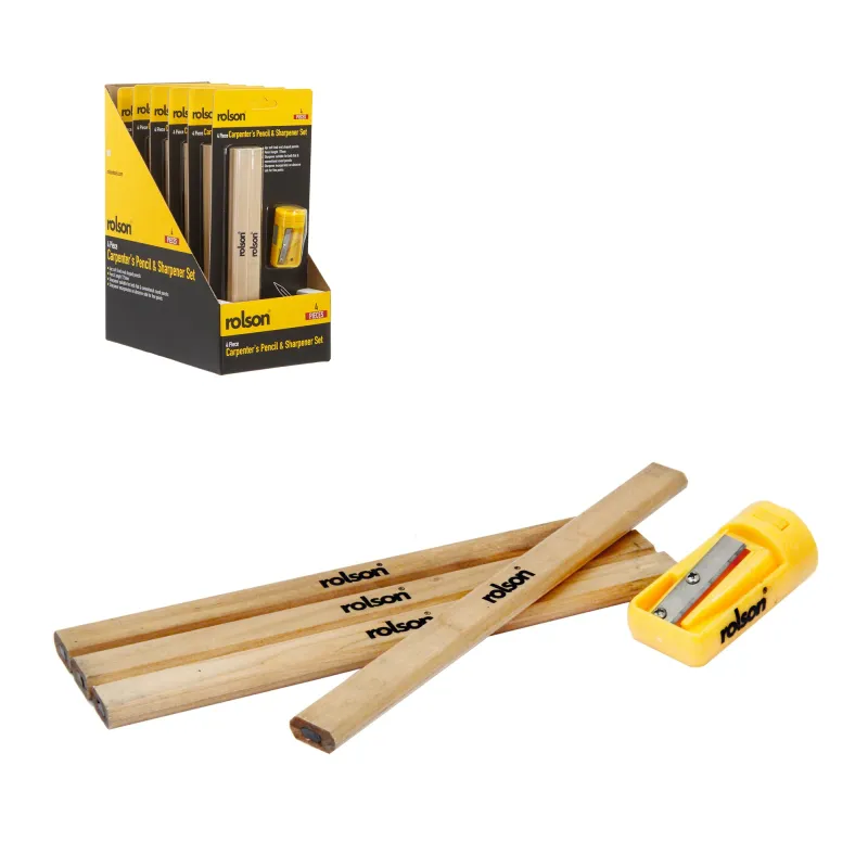 Heavy Duty 4 Piece Carpenters Pencil & Sharpener