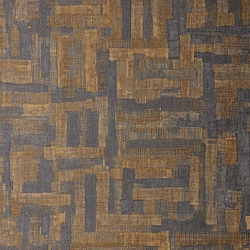 Hessian Weave Wallpaper Chocolate and Blue