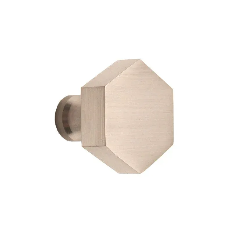 Hexagonal Cupboard Knob Satin Sterling