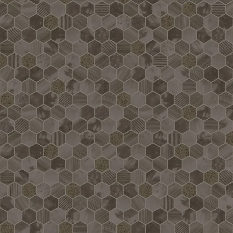 Hexara Tile Warm finish Wallpaper