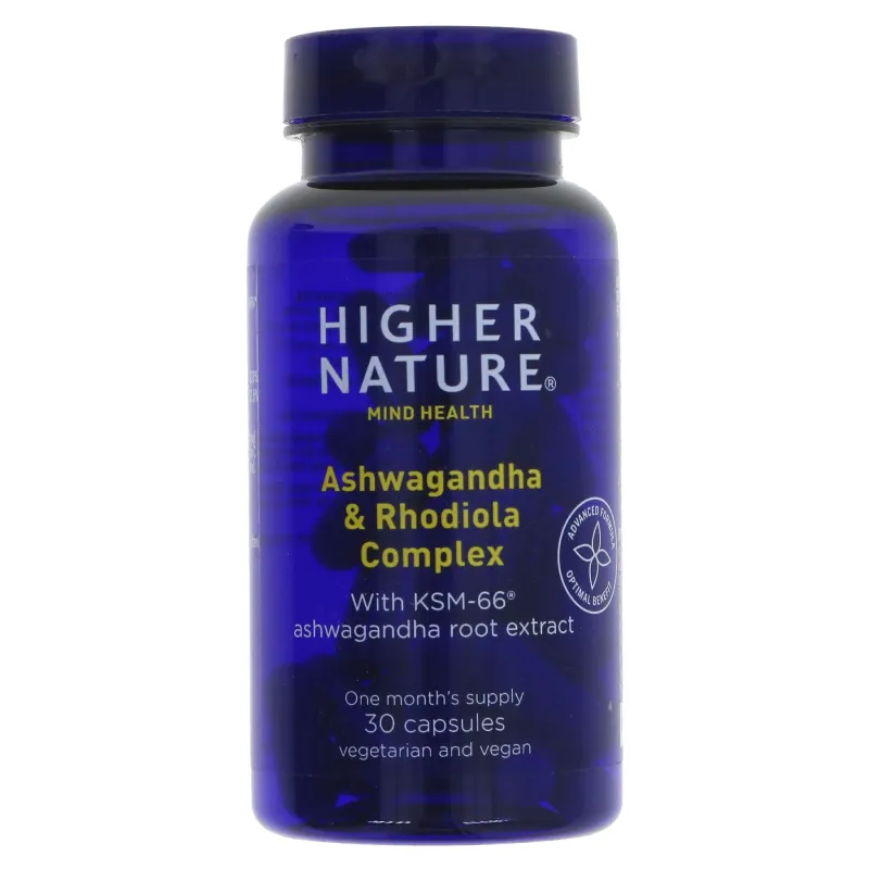 Higher Nature | Ashwagandha & Rhodiola Multifaceted | 30 Caps