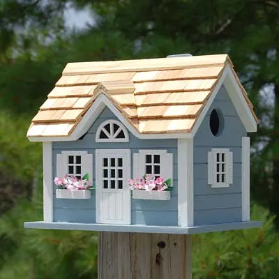 Home Bazaar Nantucket Cottage Bird House, Cobalt