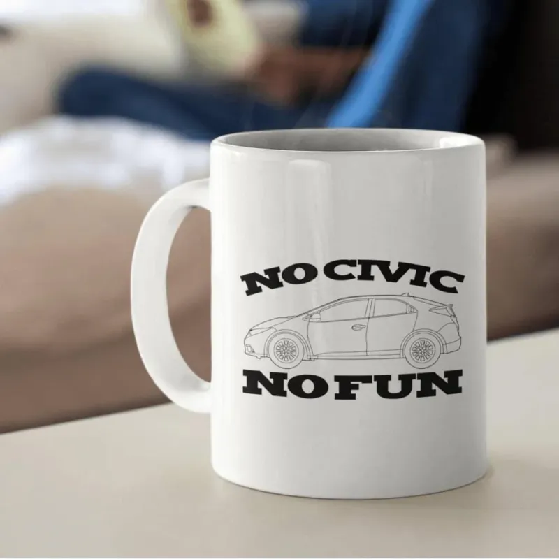Honda No Civic No Fun Porcelain Mug