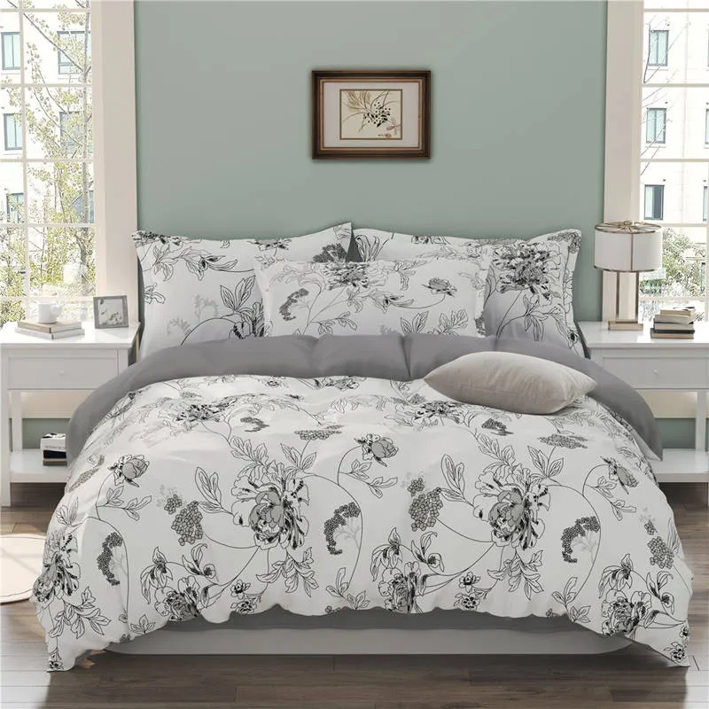 Housse de Couette et Deux Taies Fleur 240cm Intuitive