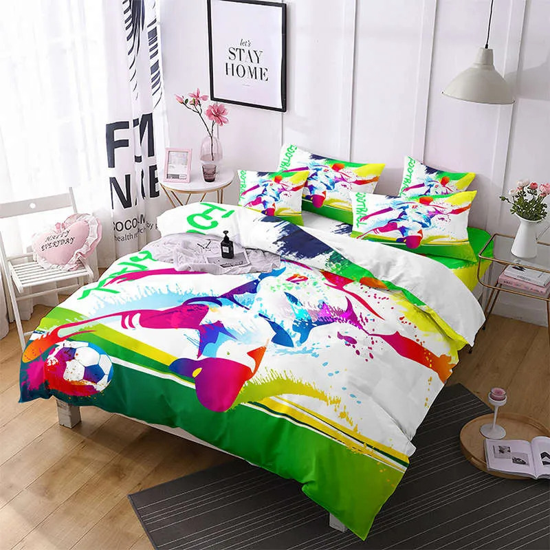 Housse de couette et Deux Taies Football Couleur 240cm Work Light