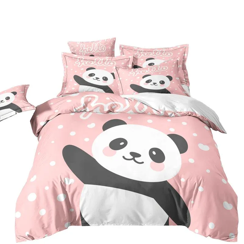 Housse de Couette et Deux Taies Panda Rose 140 cm 3-Year Service Plan