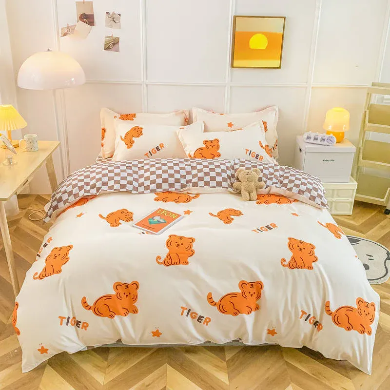 Housse de couette et Deux Taies Tigre Tangerine 240cm