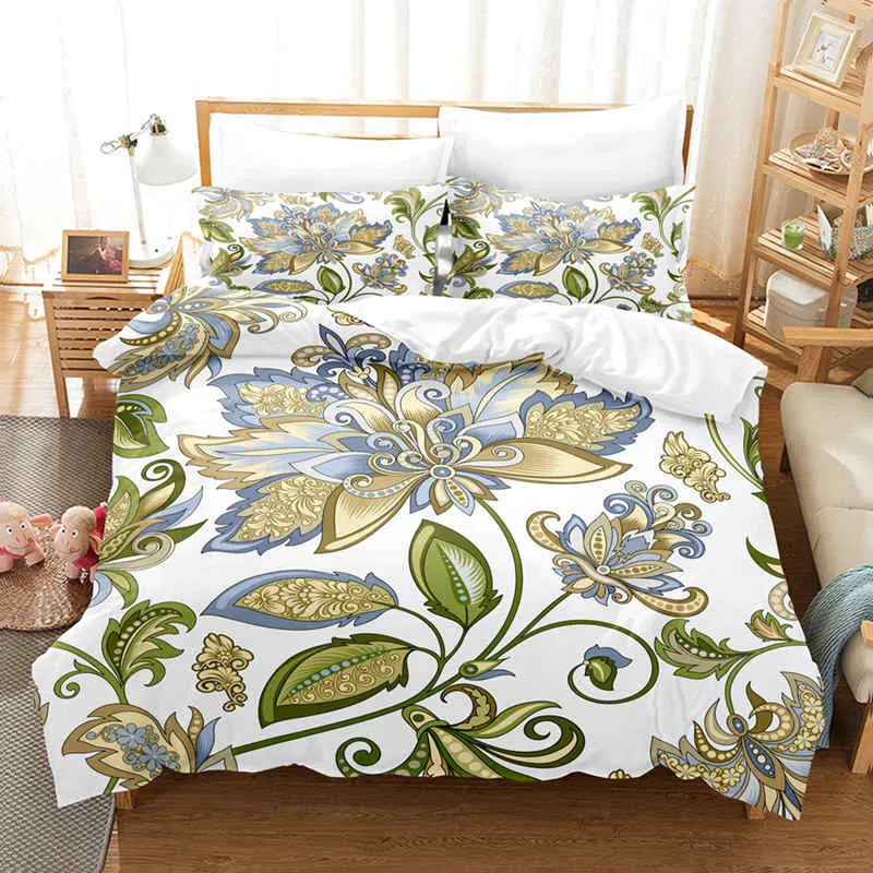 Housse de Couette Fleur et Deux Taies d'Oreiller 240cm Home & Workshop