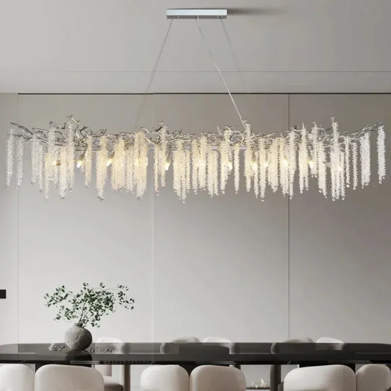 Impact Ready Afralia™ Large Platinum Rectangular Crystal Chandelier Dining & Living Room