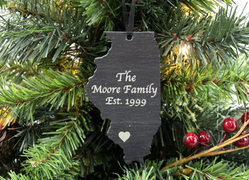 Impact Ready Illinois Slate Christmas Ornament