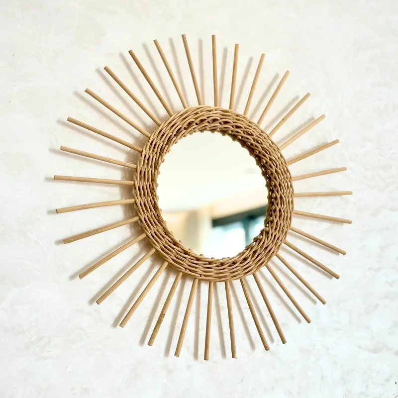 Impact Ready Miroir Rayon en rotin naturel 52cm