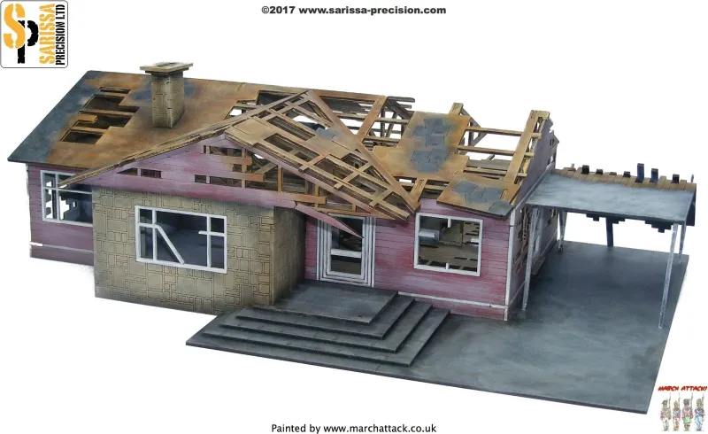 Impact Ready Residential Ranch Style Derelict (Car Port RHS)