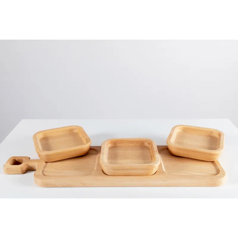 Inca Vassoio Legno Faggio Con 3 Vaschette Estraibili
