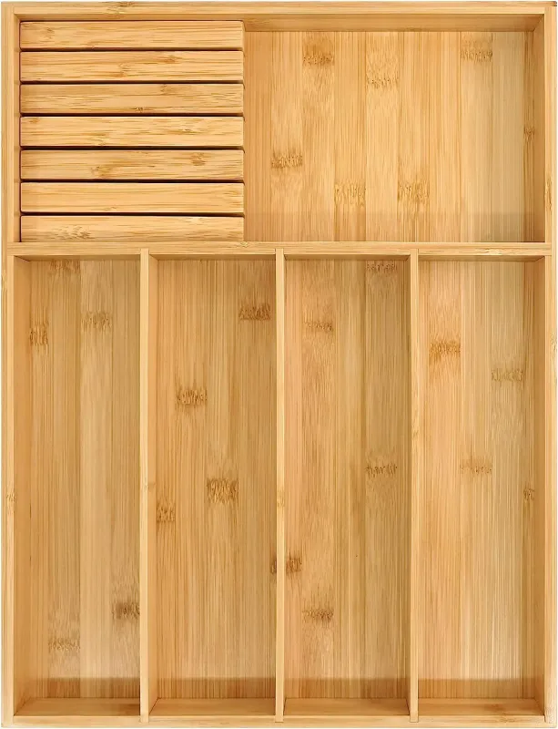 Industrial Strength Bamboo-fiber Flatware Organizers Unadjustable & Block