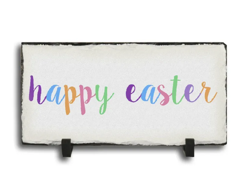 Industrial Strength Hand-finished Slate Easter Sign - Happy Easter