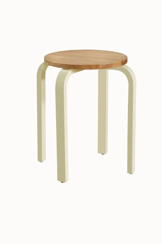 Industrial Strength Olive Cream & Oak Stool