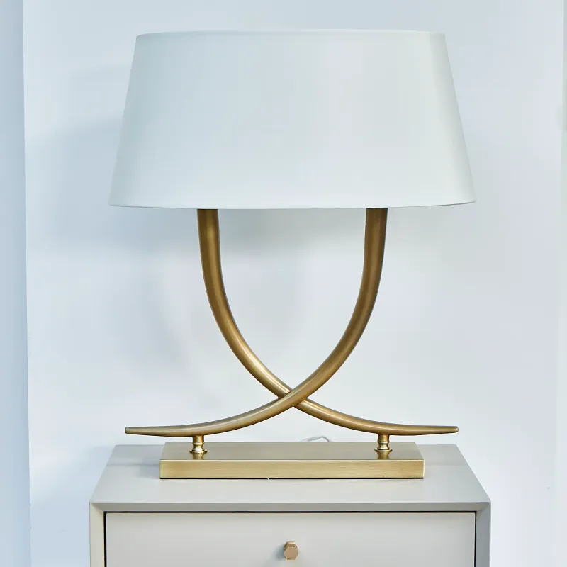 Industrial Strength Warm alloy Cross Over Table Lamp