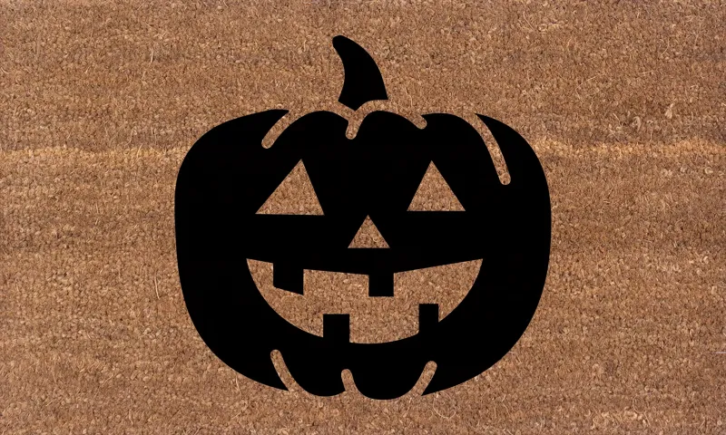 Jack o Lantern Coir Doormat Work Light