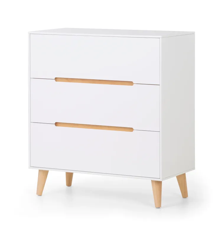 Julian Bowen Alicia 3 Drawer Sideboard Brushed Nickel