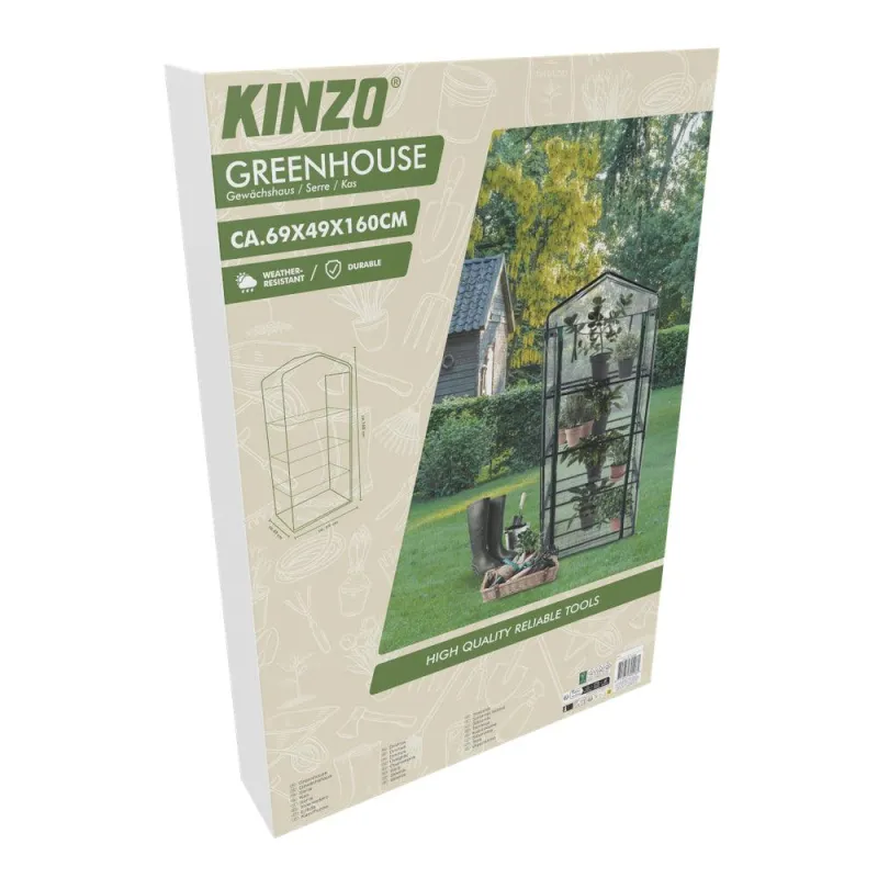 Kinzo Tough & Weather Resistant Greenhouse | 69 x 49 x 160cm