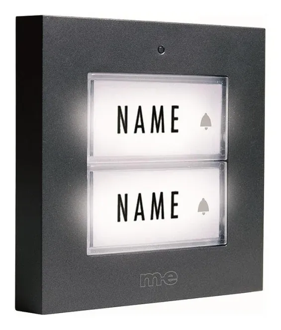 ME Klingeltaster m.Beleuchtung, KTB-2 2-Familien Haus, anthrazit