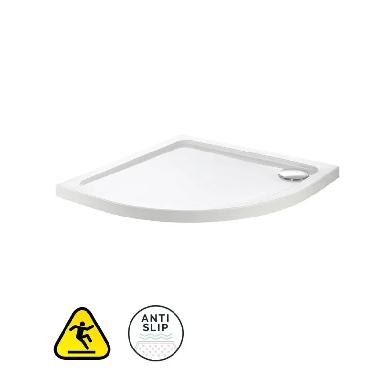 KRISTAL SHIELDED Quadrant Low Profile Anti Slip Class C Shower Tray & Waste