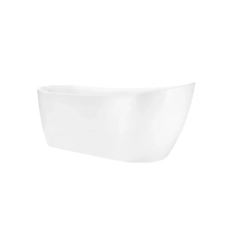 Kube Bath Kube 66.9 Inch Pearl Freestanding Bathtub End Drain