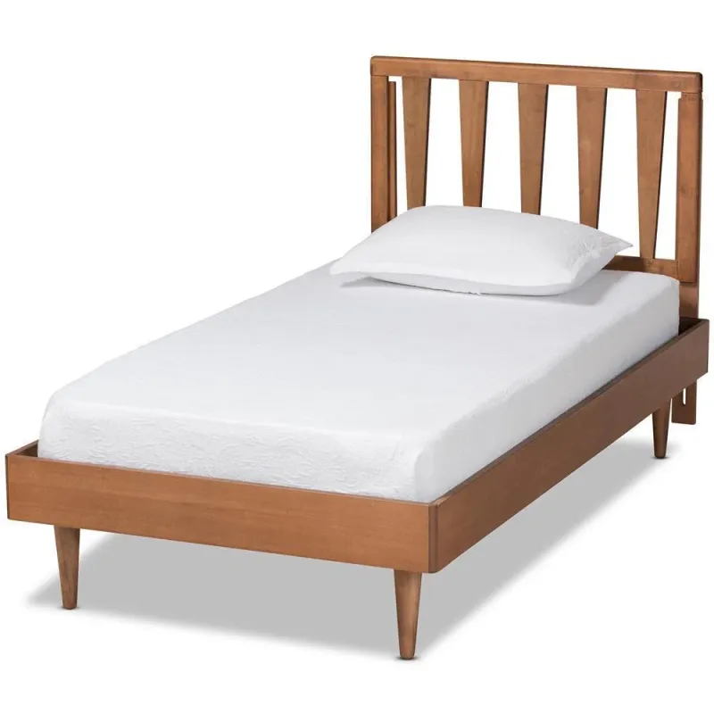 Kuro Modern and Contemporary Walnut Espresso Finished Wood Twin Size Platform Bed