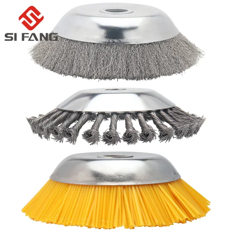 Landscaping Weeding Machine 6/8 Inch Weeder Rotary Weed Brush Joint Twist Knot Chromed Wire Wheel Brush Disc Power Garden ...