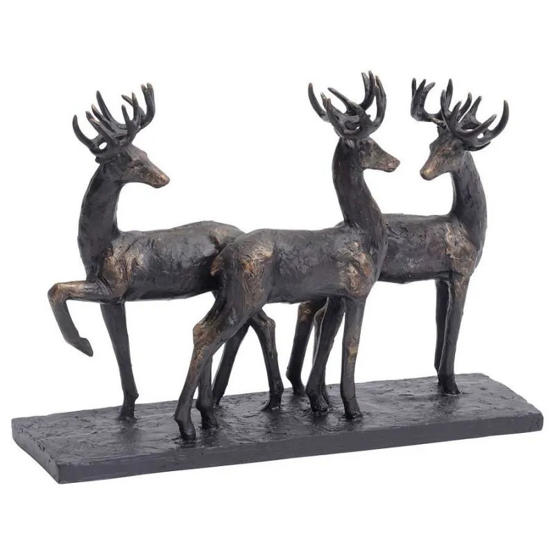 Laser Level Deer Stag Trio Sculpture
