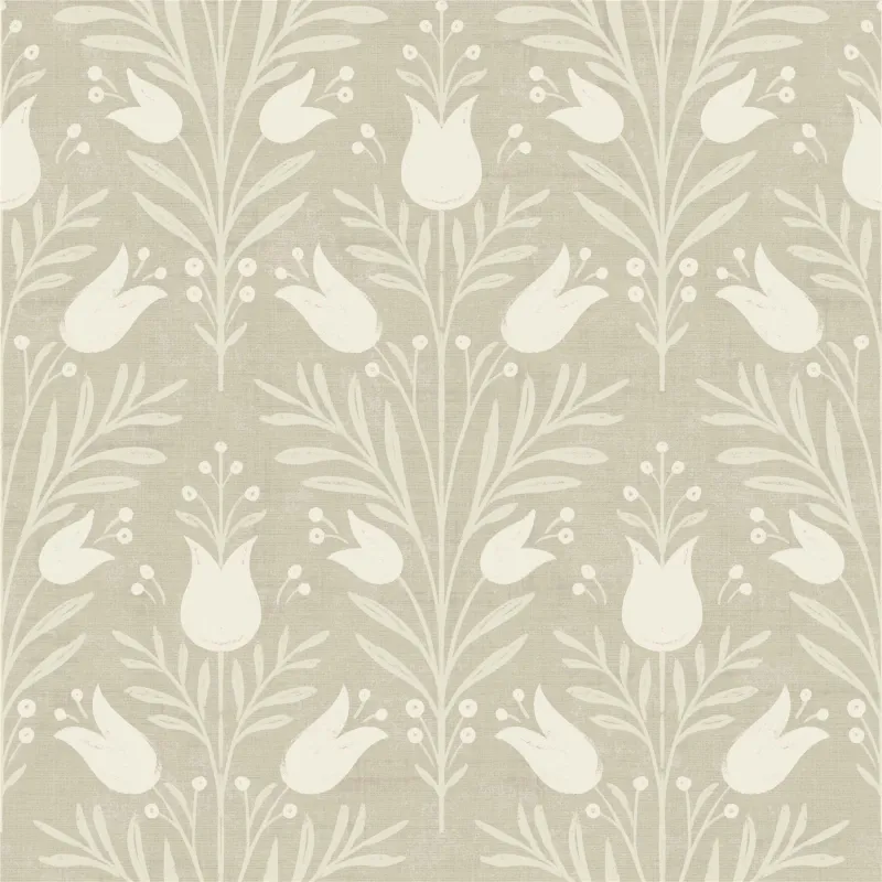 Laser Level Heritage Tulip Taupe Wallpaper