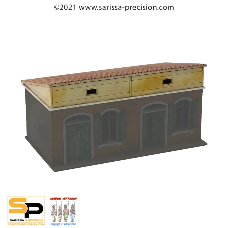 Laser Level Mediterranean Semi House Sloped Roof