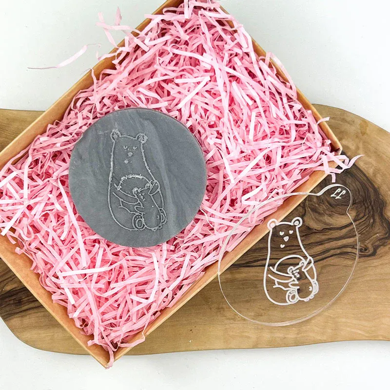 Laser Level Pocket Father and Baby Bear Father's Day Cookie Embosser