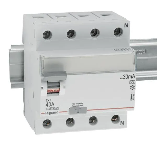 Legrand 411765 TX3 Fi-Schalter 40A 4-polig 30mA Typ 400VAC 4TE