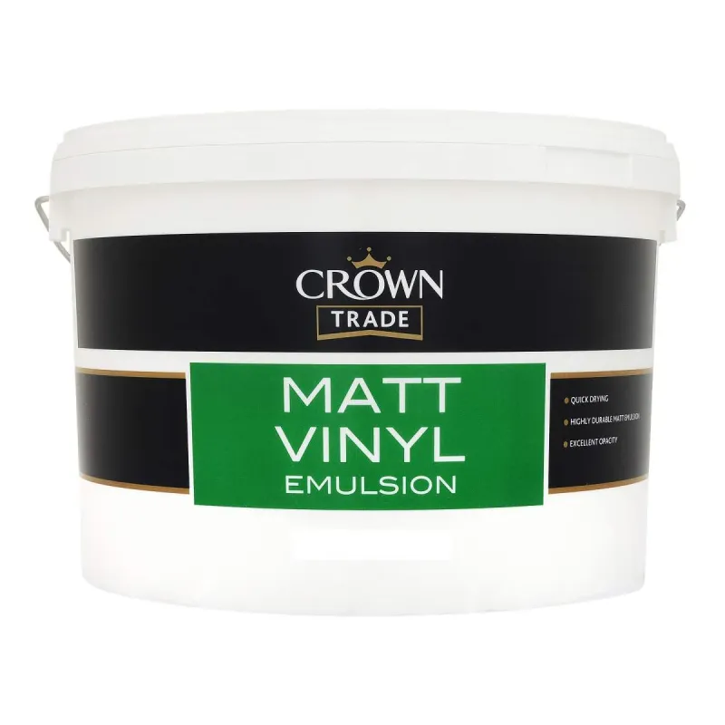 10 Litre Crown Trade Vinyl Matt Brilliant Chalk