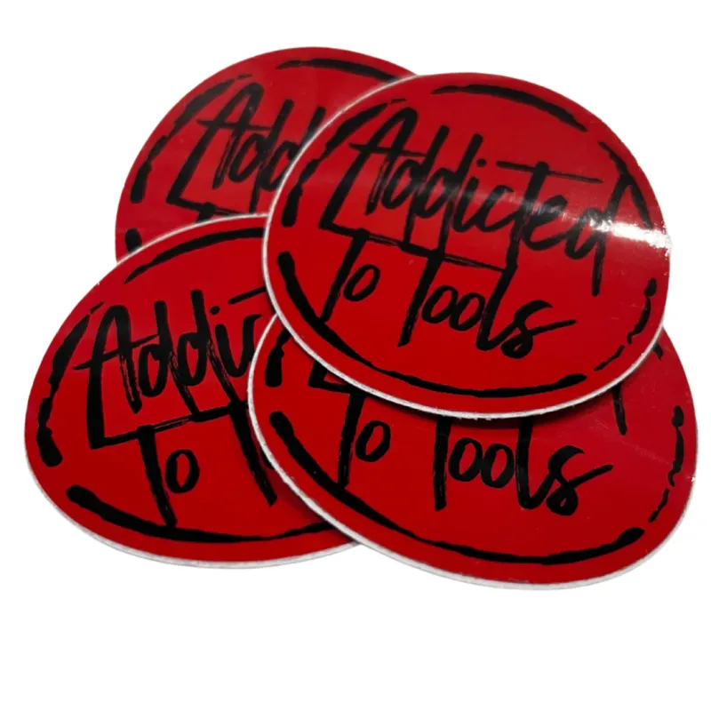 Magnetic Addicted To Tools stickers | 4 pack