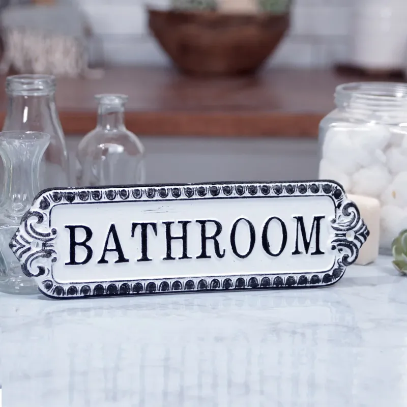 Magnetic Cast Iron Wall Bathroom Sign