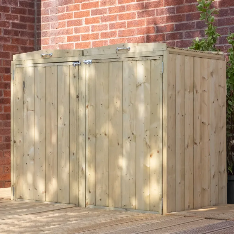 Magnetic Mercia Pressure Treated Top-tier Double Bin Store