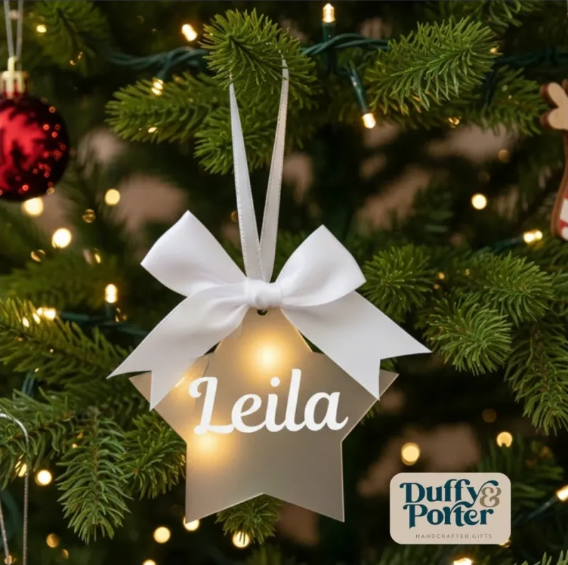 Magnetic Personalised Christmas Star Decoration