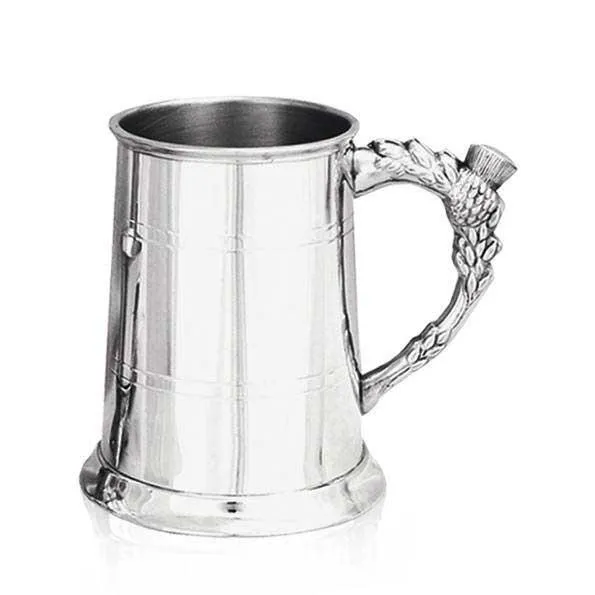 Magnetic 1 Pint Pewter Thistle Tankard