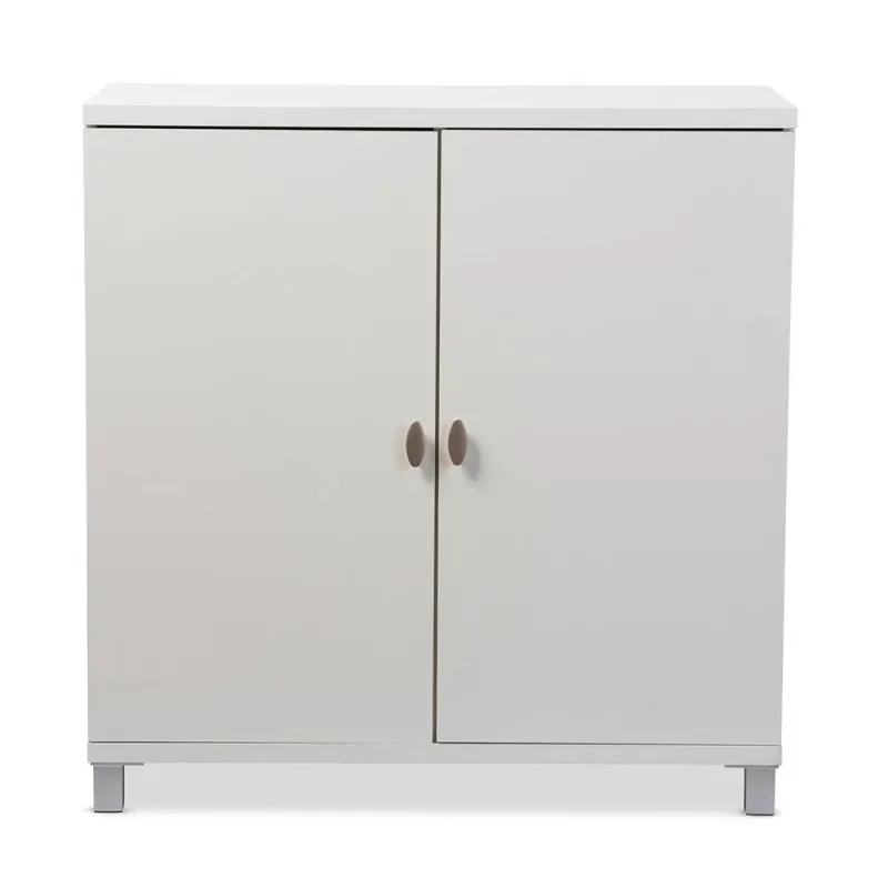 Marcy Modern and Contemporary Ivory Wood Entryway Handbags or School Bags Storage Sideboard Cabinet