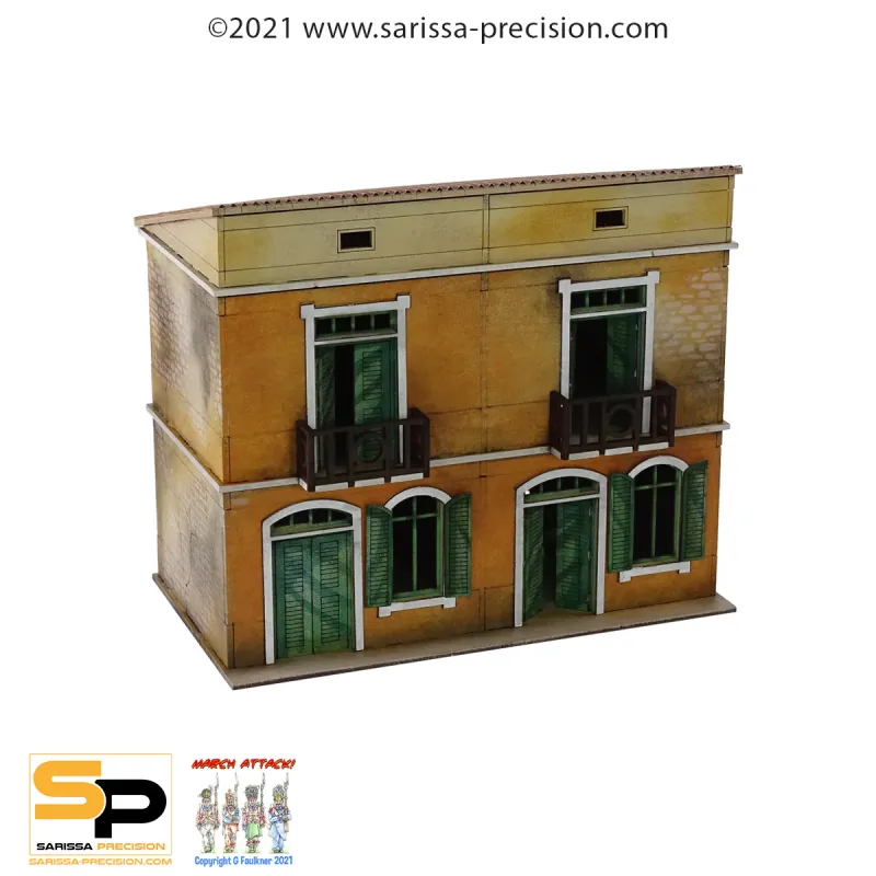 Mediterranean Semi House - 2 Floors Balcony and Sloped Roof