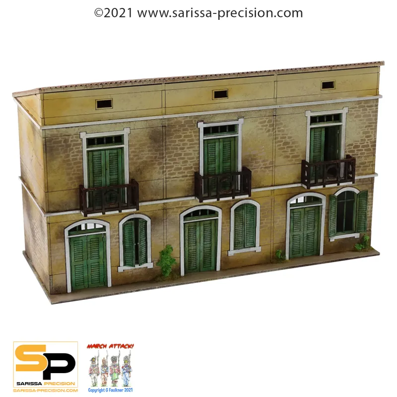 Mediterranean Terrace House - 2 Floors Balcony and Sloped Roof