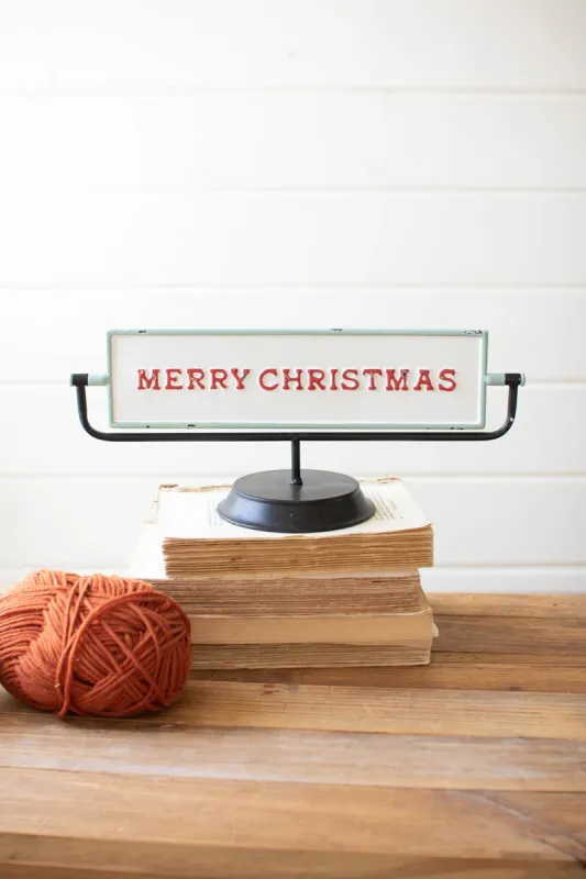 Merry christmas & happy recent year enamel flip sign Kit Accessories