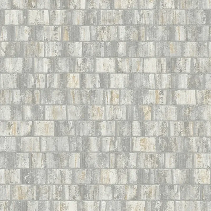 Messina Tile Wallpaper Grey and Aurum
