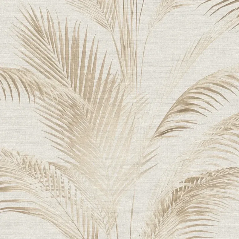 Metallic Palms Wallpaper Cream