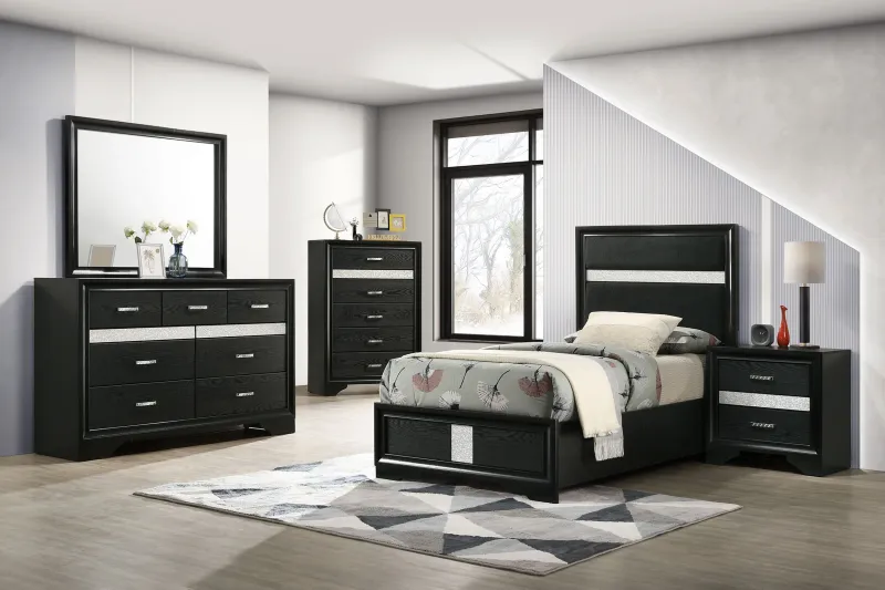 Miranda 5-piece Twin Bedroom Set Charcoal