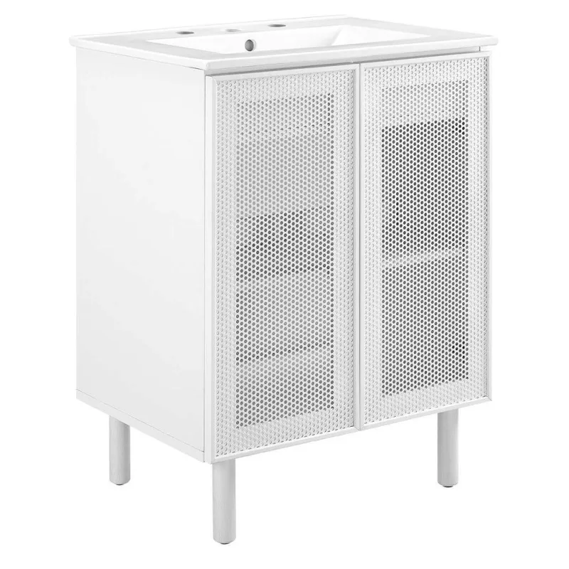 Modway Calla 24" Perforated Alloy Bathroom Vanity