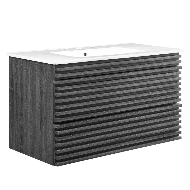 Modway Render 36" Wall-Mount Bathroom Vanity